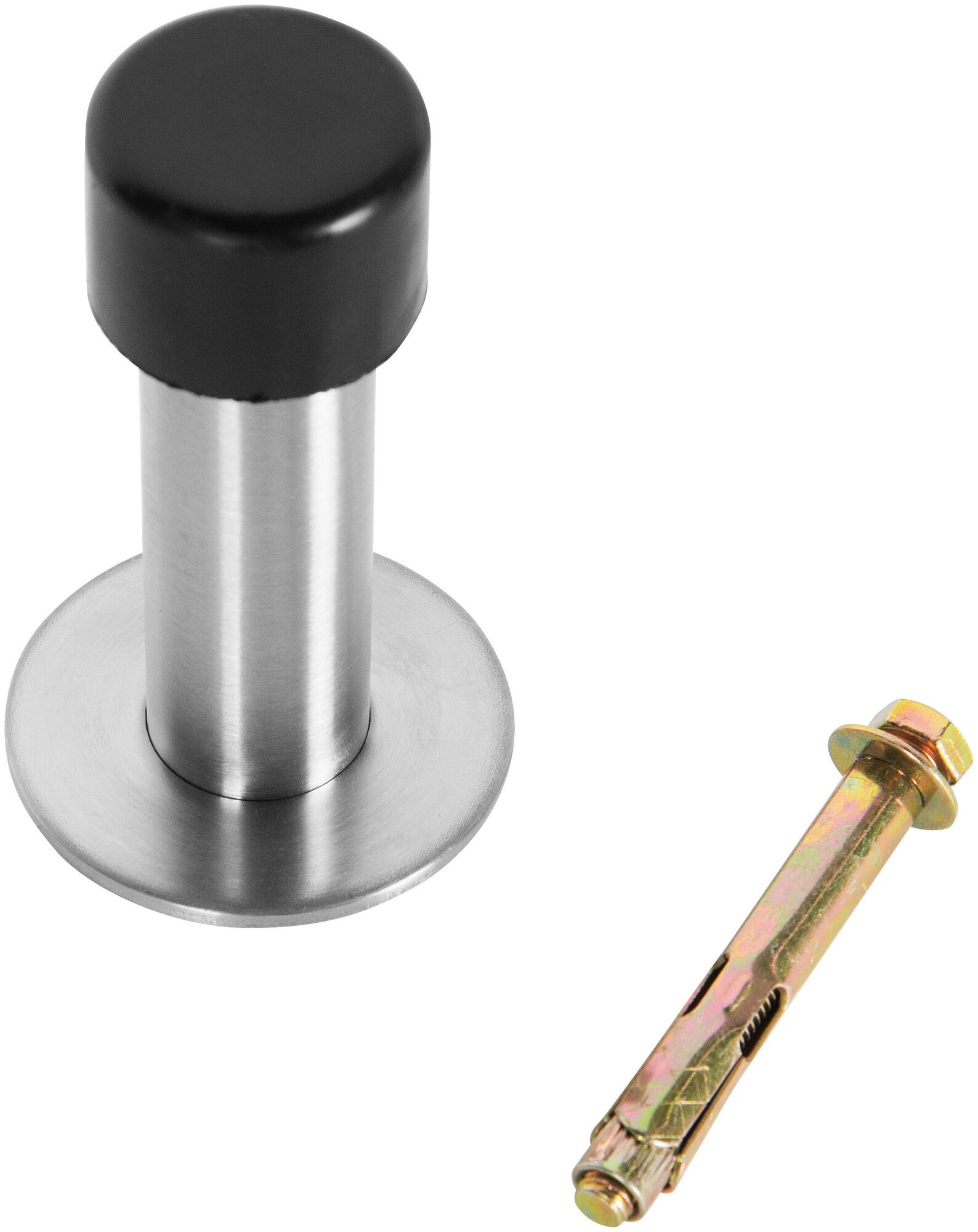 Дверной стоппер APECS DS-0009 нержавеющая сталь с резиновым отбойником 85mm 20215