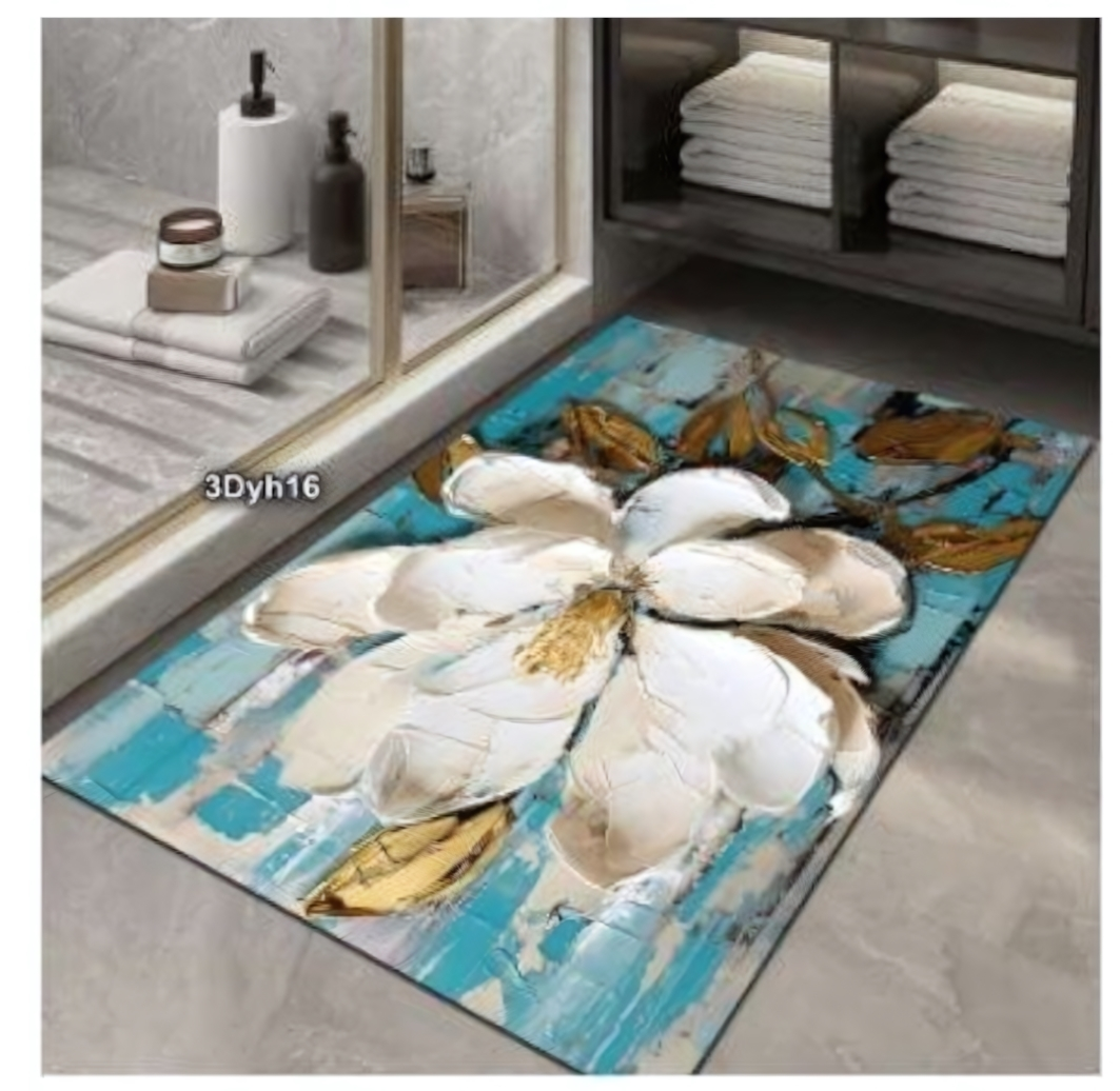 Коврик для ванной 'Майа' 40х60 см бирюзовый мягкий противоскользящий