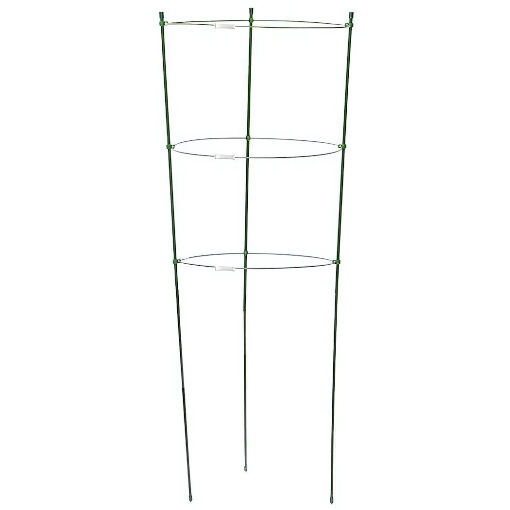 Кустодержатель 90см, 3 кольца, металл, зеленый, для поддержки растений