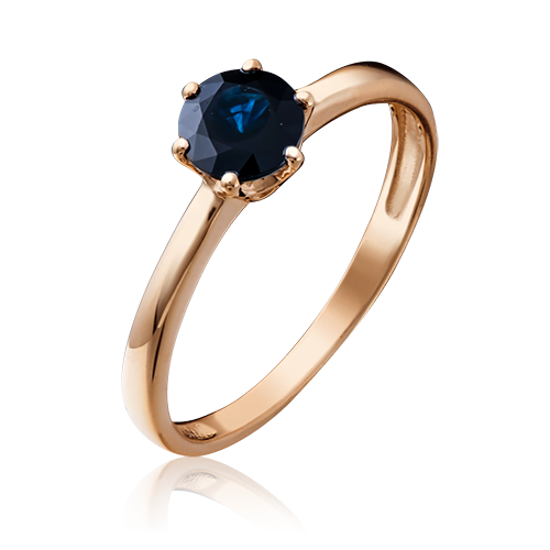 Кольцо, красное золото, 585 проба, сапфир