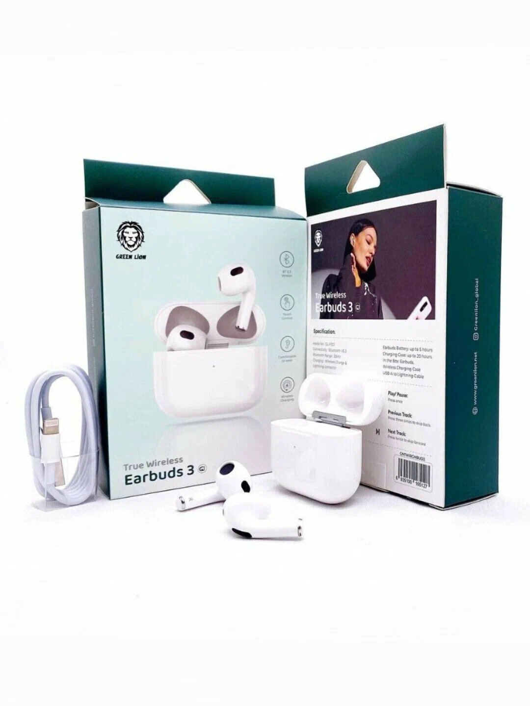 Беспроводные наушники Green Lion Earbuds 3 G1, Bluetooth 5.3