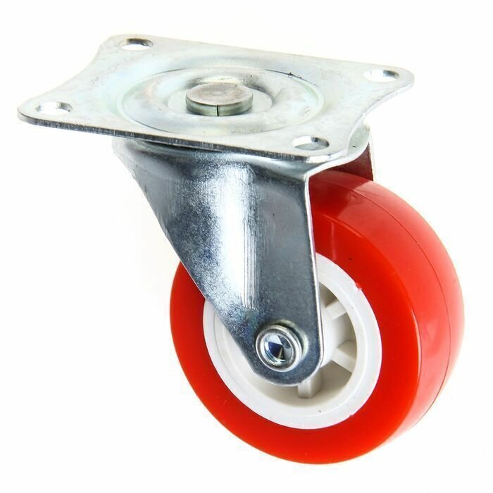 !09 Набор из 3-х колес - Колесо мебельное d=50 мм без тормоза красное