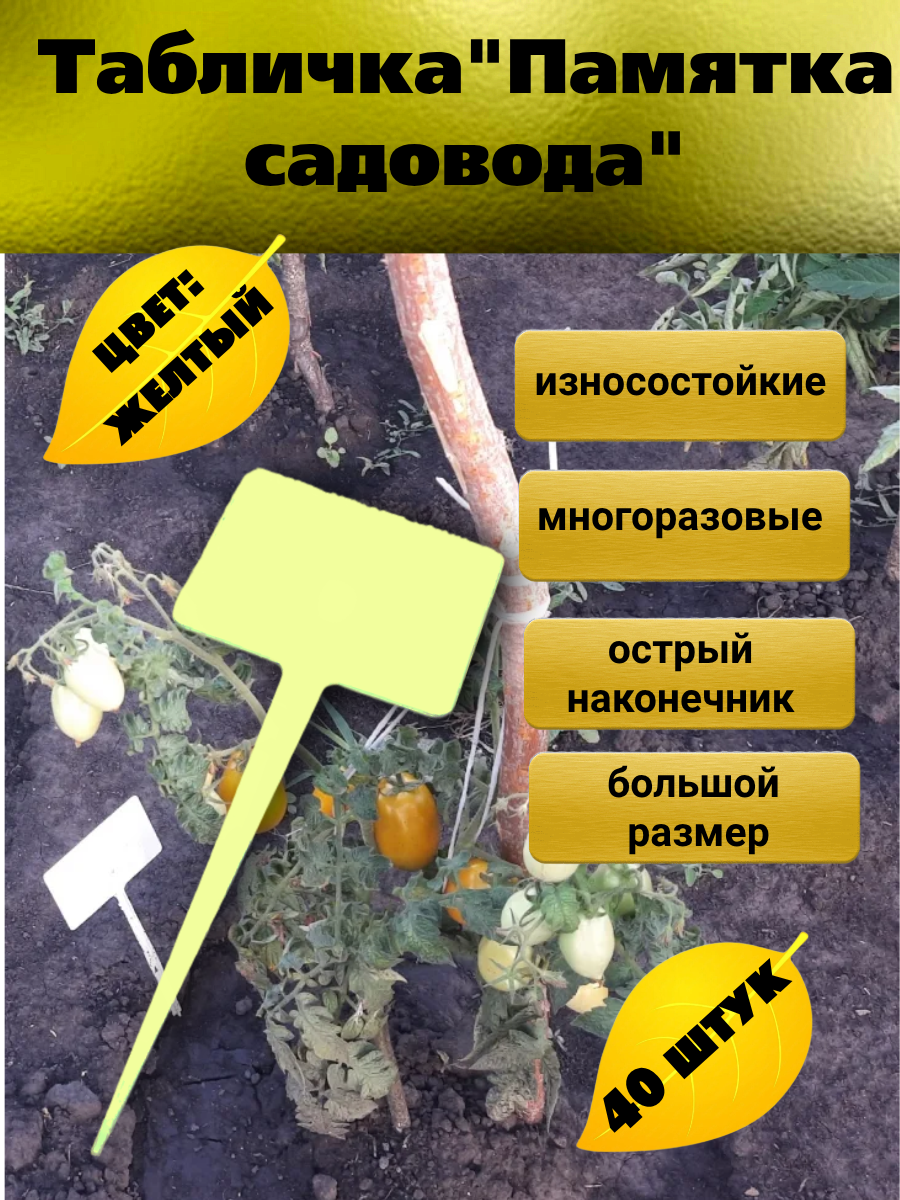 Табличка садовая Памятка садовода 40 шт цвет северное сияние