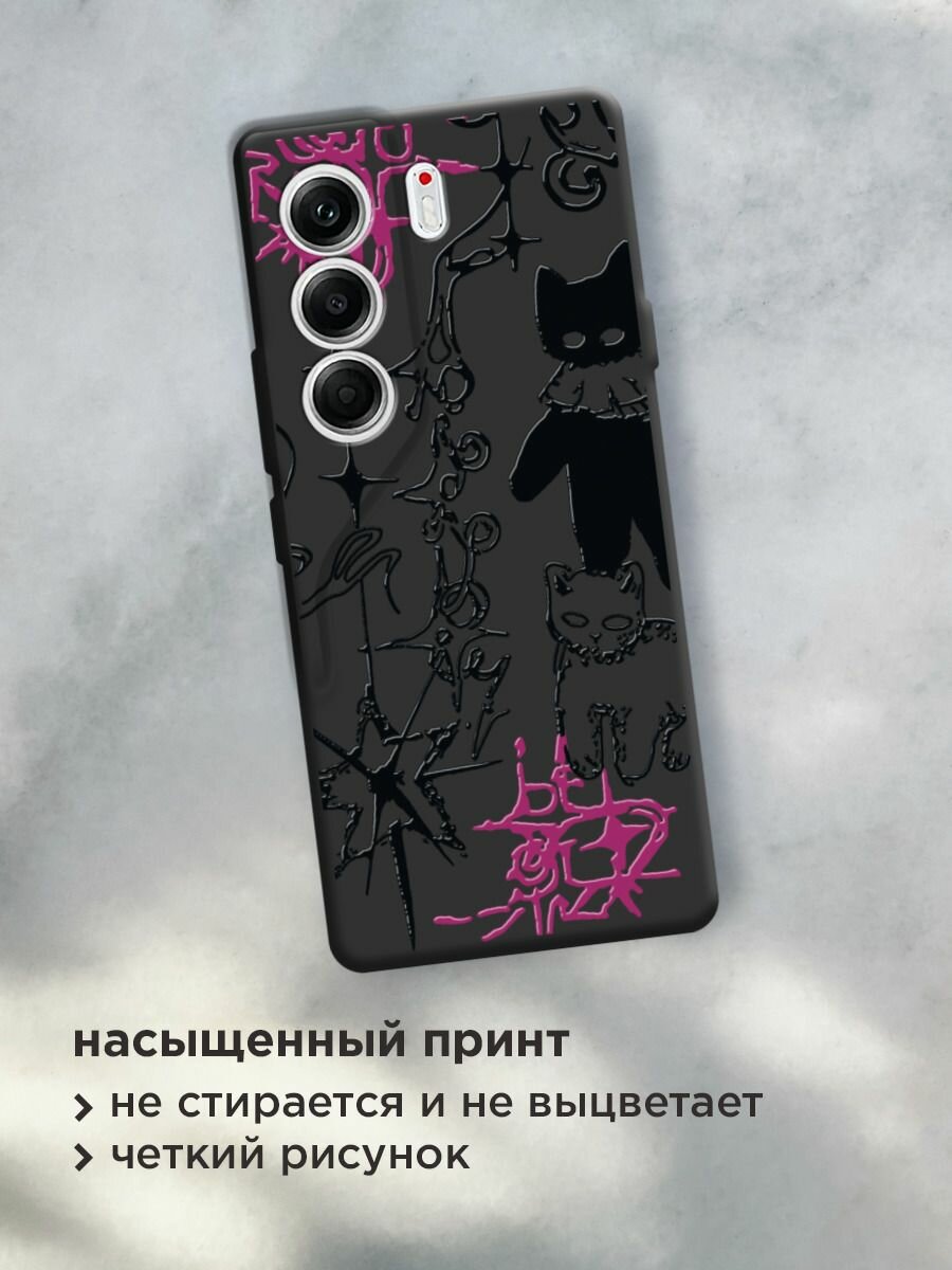 Чехол на Tecno Camon 40 Pro 4G / Текно Камон 40 Про с принтом "Готические котики 2" — фото 1