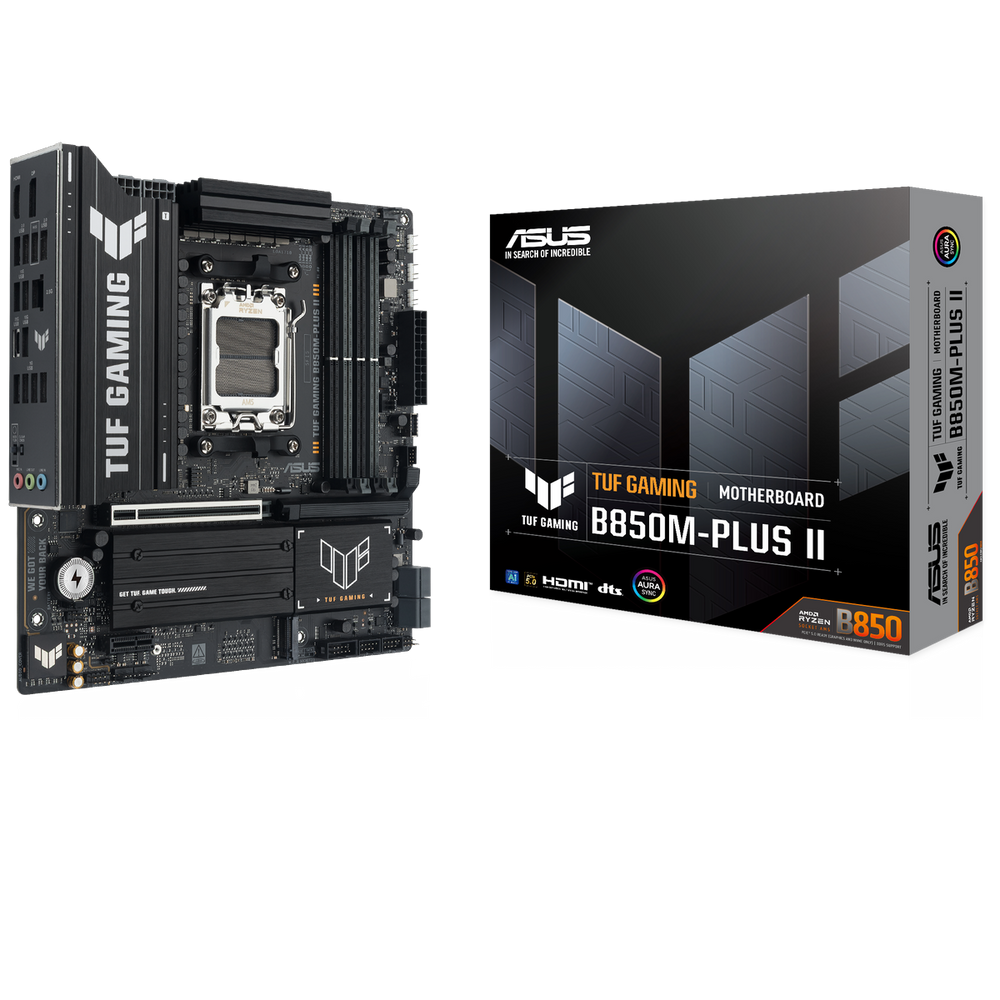 Материнская плата ASUS TUF GAMING B850M-PLUS II AM5 mATX 4хDDR5 PCIEx16 PCIEx1 USB-C DP HDMI 3xM.2 2.5GLAN