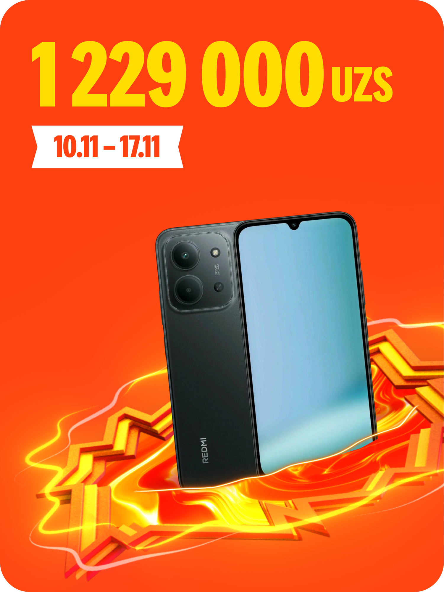 Смартфон Xiaomi Redmi 15C, 4/128GB, Midnight Black, дисплей 6.9" 120Hz, камера 50+8Мп, 6000mAh