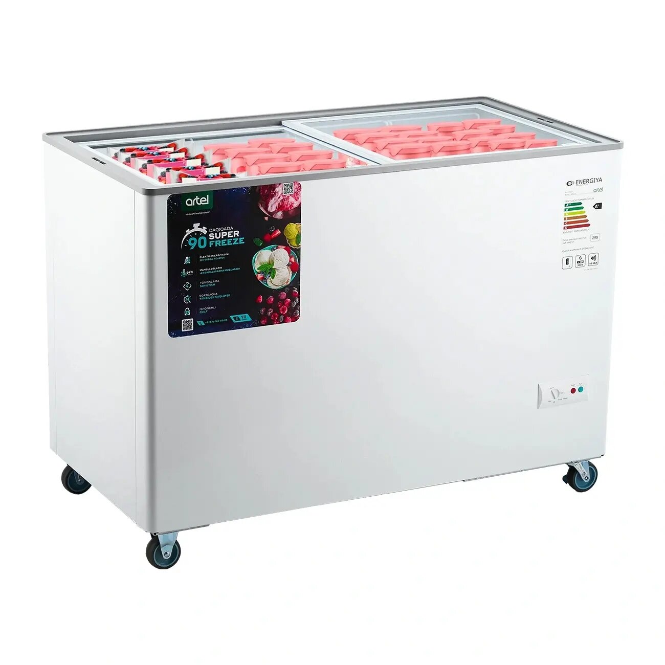 Морозильная камера Artel ART - AFB370, 2, 60 см, 89.3 см, 16.5 кг/сут, 298 кВтч/год