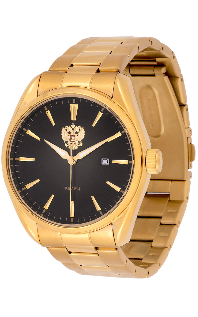 Наручные часы Слава Традиция, золотой, черный — фото 1