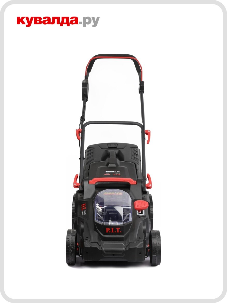 Газонокосилка аккумуляторная бесщёточная P.I.T. , 20В+20В, 37 см, высота 25-75мм, 40л - фото №2