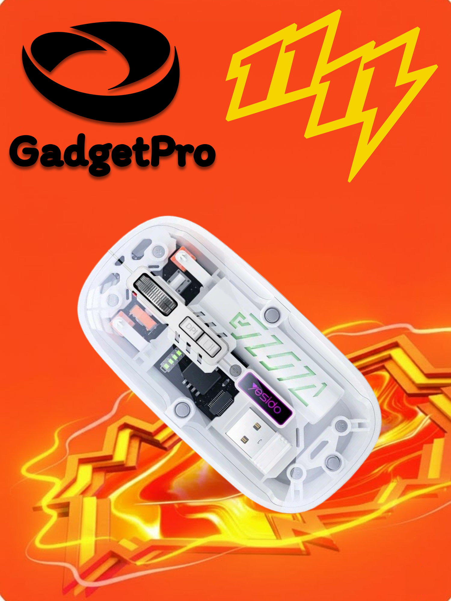 Компьютерная мышь Yesido KB29 - беспроводная, оптическая, для дома и офиса, современный дизайн, Белый.