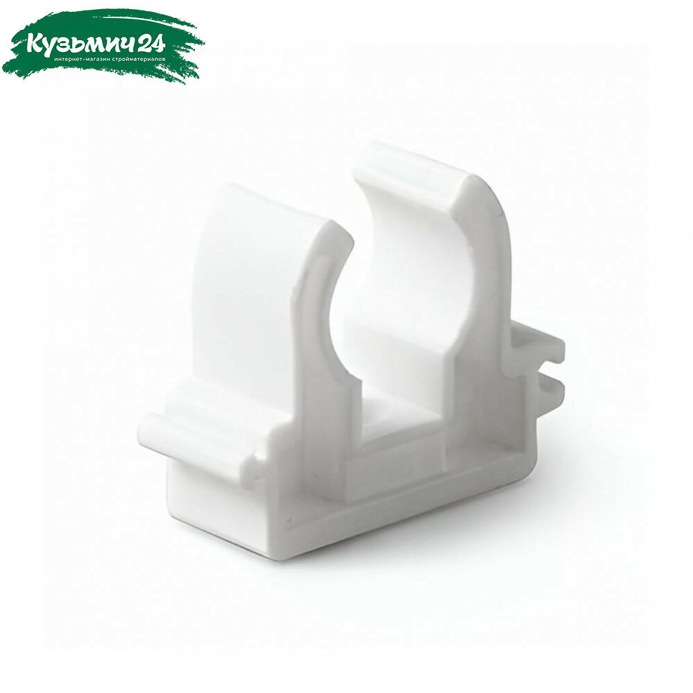 Клипса крепеж полипропиленовая Pro Aqua PA18012P 32 мм  одинарная  без зажима  для труб  белая
