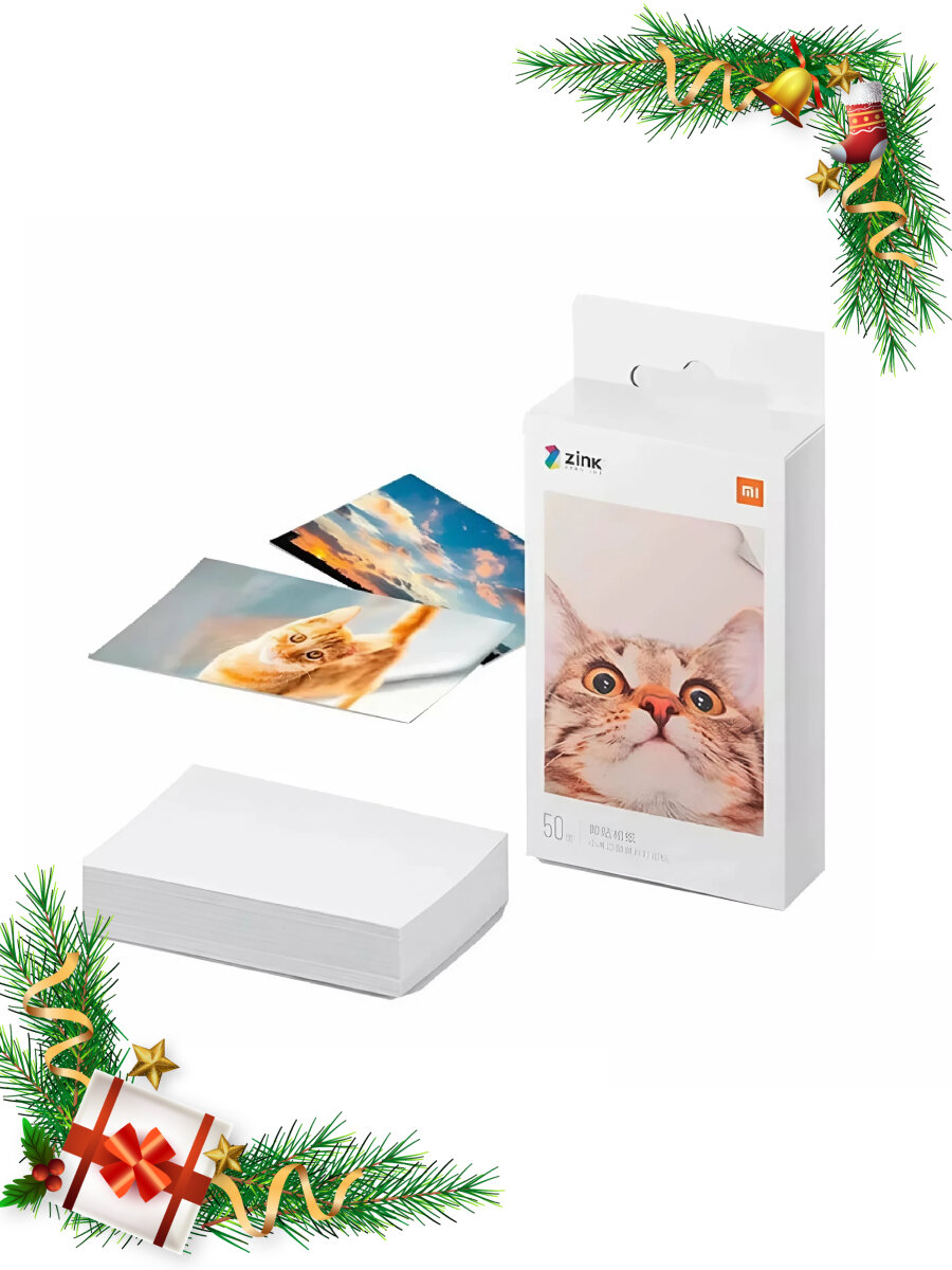 Бумага Xiaomi 50х76мм Mi Portable Photo Printer Paper 50 л 60 мм белый