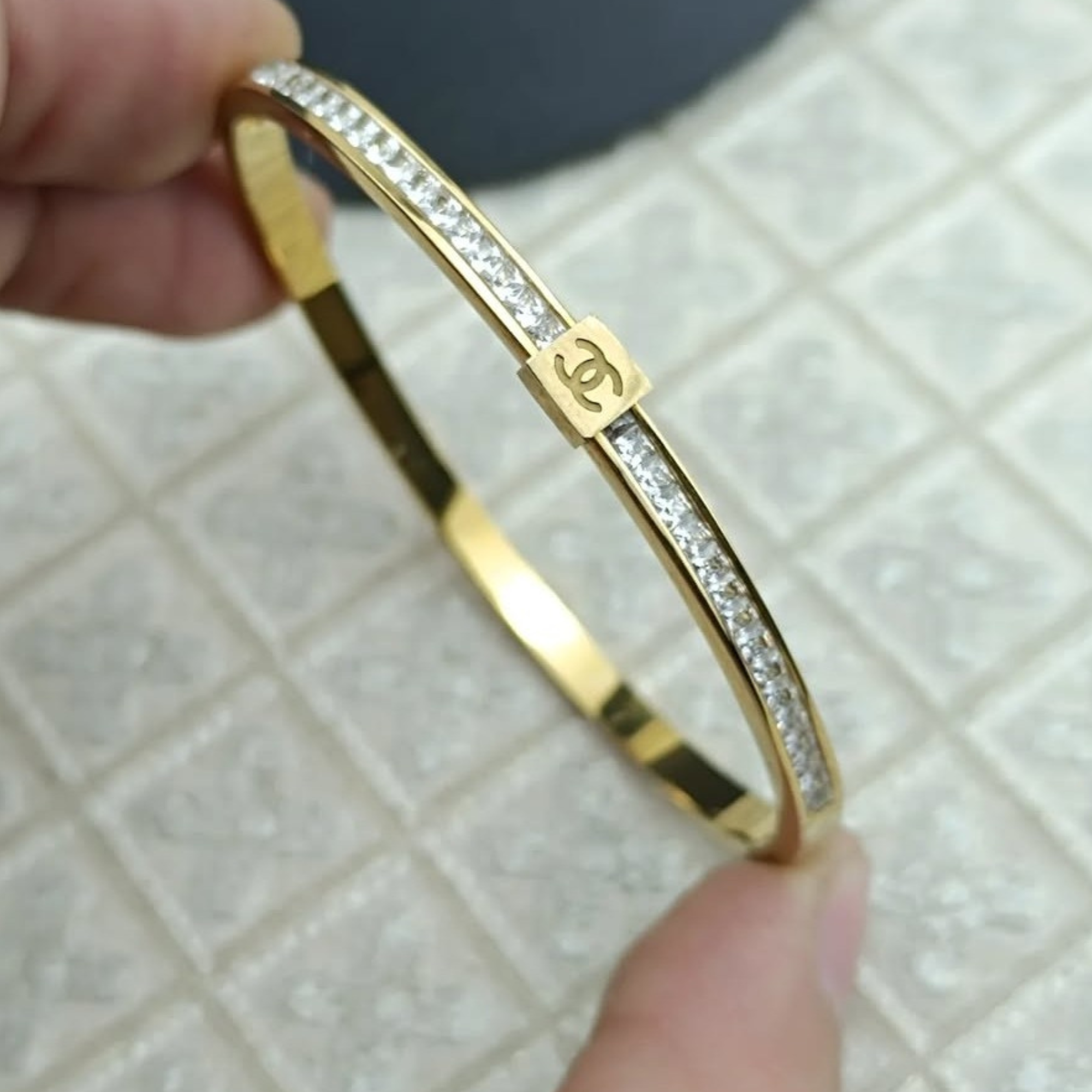 Моносерьга Chanel, аквамарин, golden — фото 1