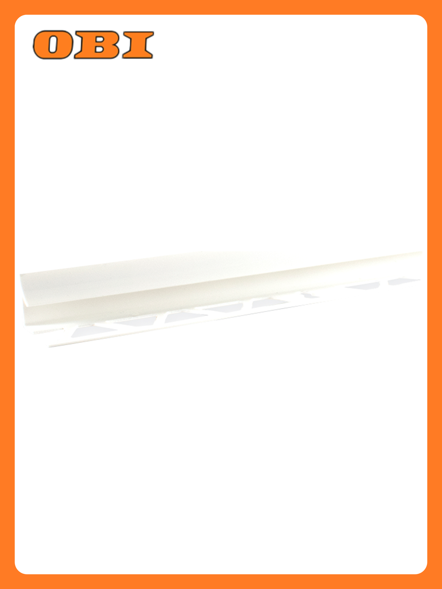 Угол для кафеля внутренний Г-образный пластик белый 2.5 м 1шт