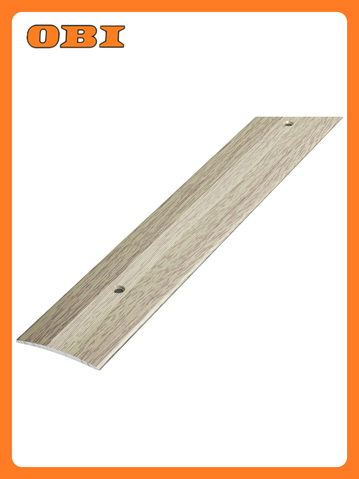 Порог одноуровневый лука ПС 03 Дуб беленый алюминий 1800x37 мм