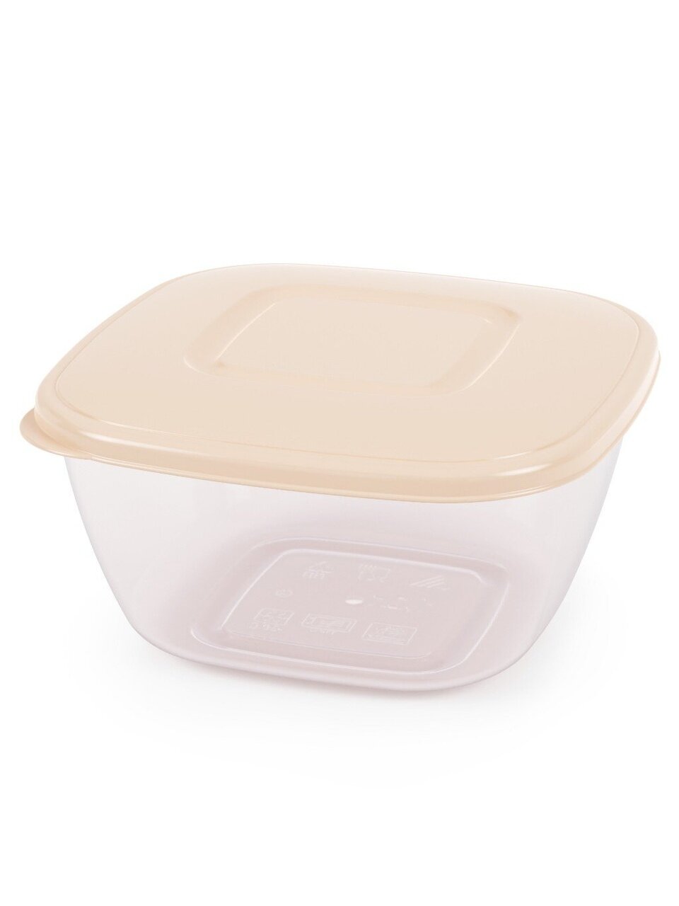 Контейнер пищевой пластик 2 л 19.5х19.5х10.2 см бежевый квадратный Альтернатива М8790
