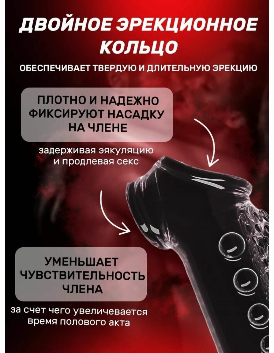 Насадки и удлинители эротические, На член, 12.1см