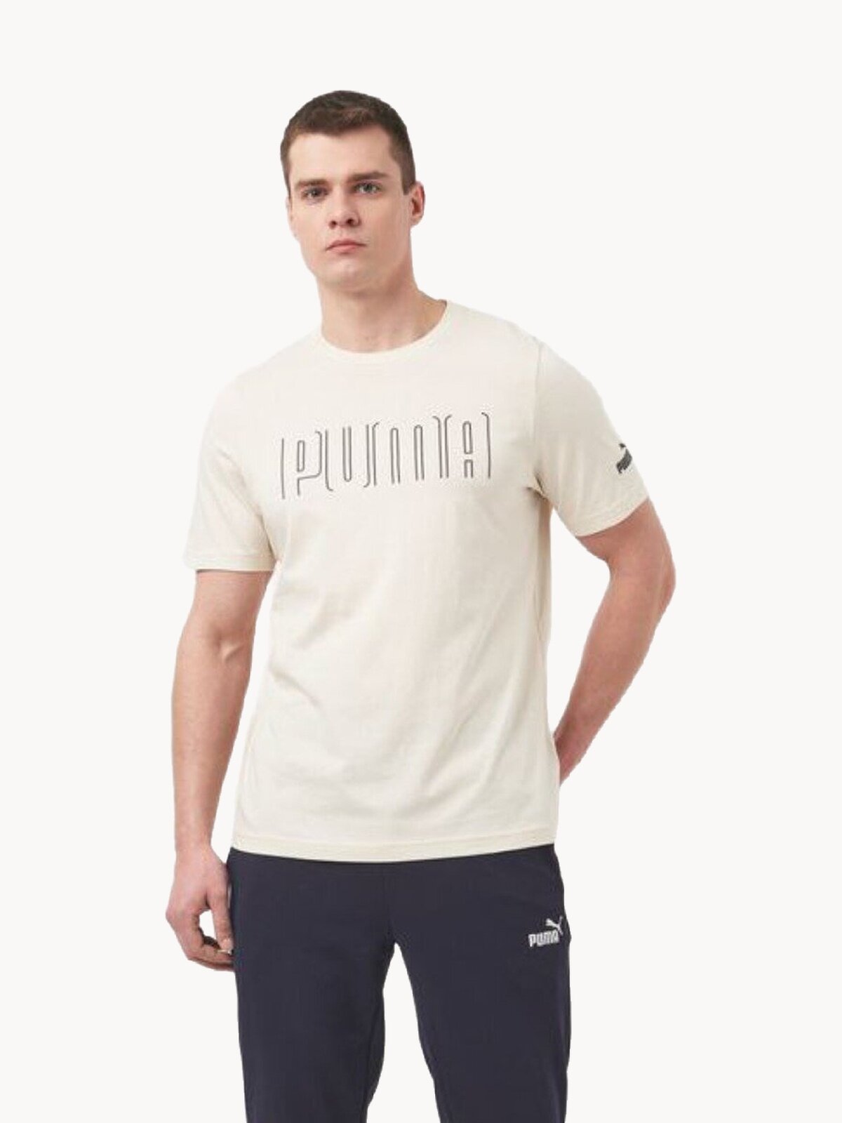 Футболка PUMA Graphic, размер XS, бежевый