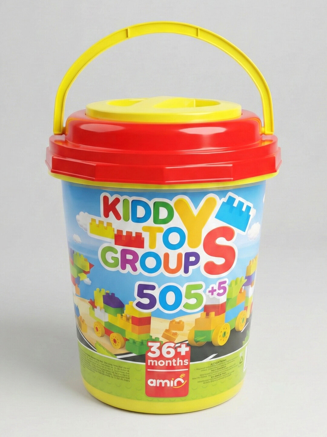 Большой конструктор 505+5 элементов в контейнере-ведре. Подарочный набор для творчества мальчику и девочке от 3 лет — фото 1