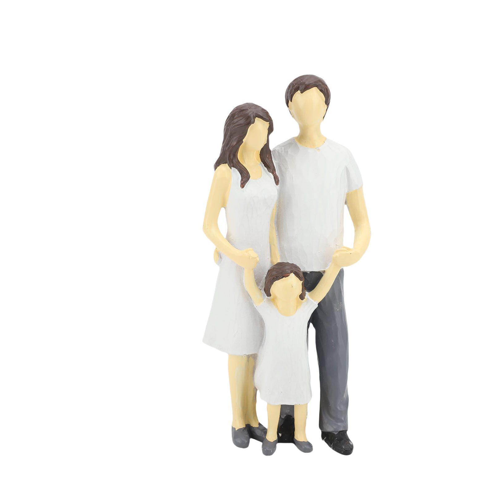 Семейные фигурки из смолы легко чистящиеся художественные реалистичные родители дети статуя украшение для дома книжная полка настольное украшение семья из 3 человек (размер: 20 х 9 см / 787 х 354 дюйма)
