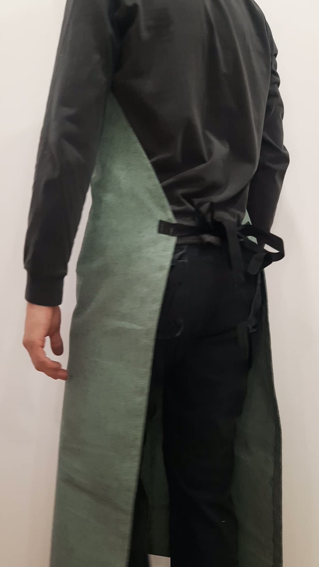 Фартук рабочий ALEXXLINE, брезент, 120 см x 80 см, с завязками, огнеупорная пропитка — фото 1