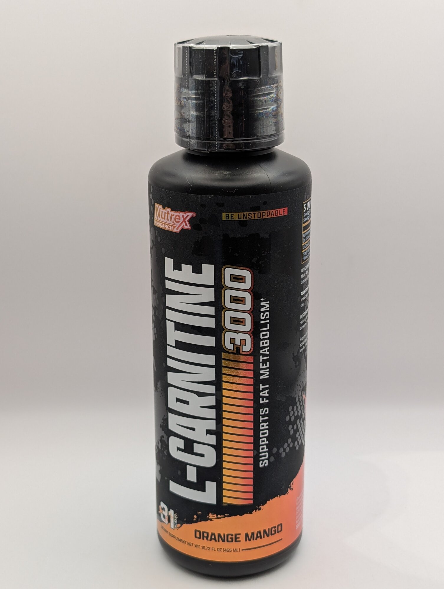 Жидкий л-карнитин "Nutrex Research L-Carnitine 3000", 465 мл, 31 порций апельсин и манго