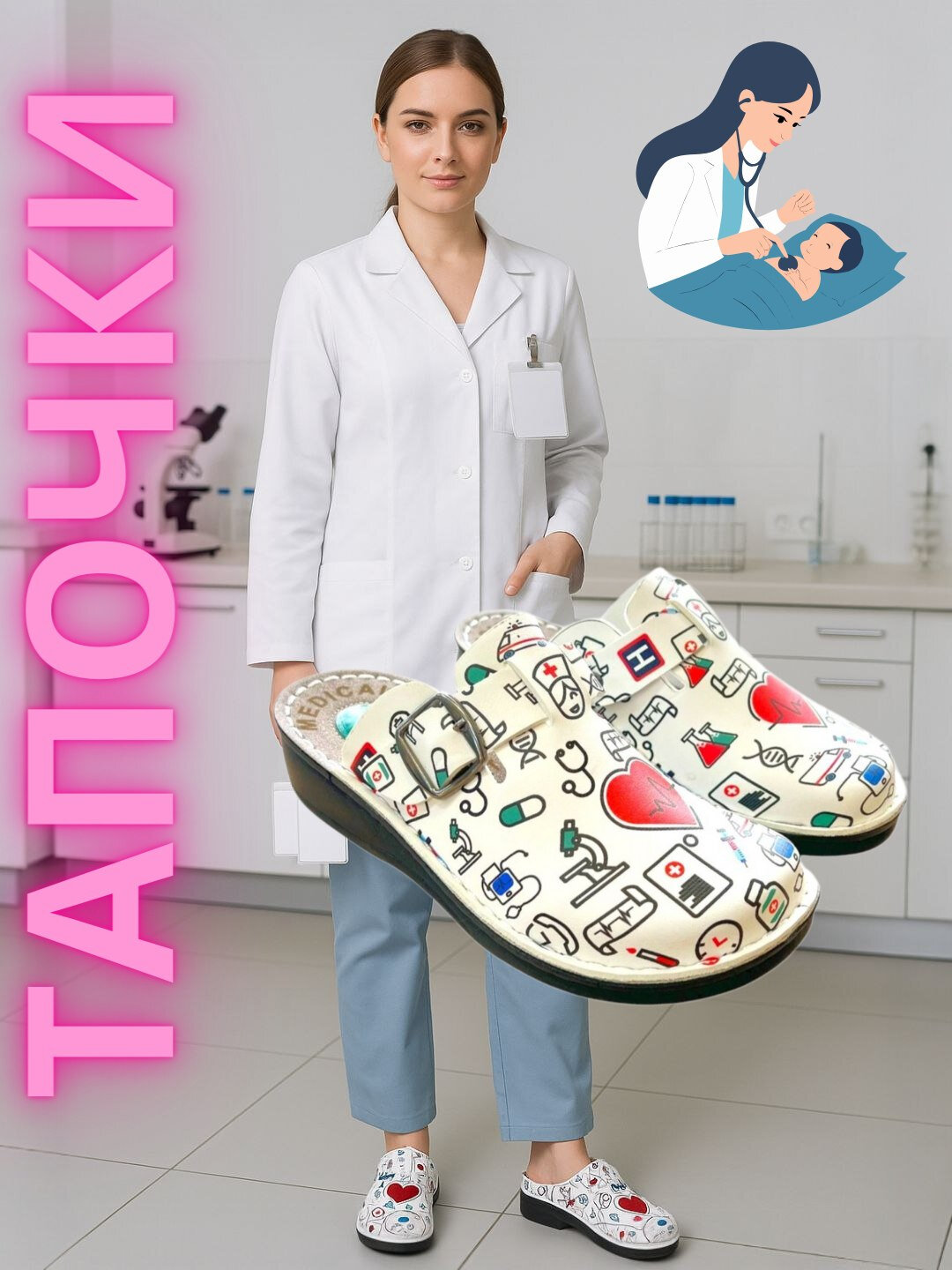 Сабо  Сабо для медиков и докторов, врачей лёгкие, вентилируемые, Турция