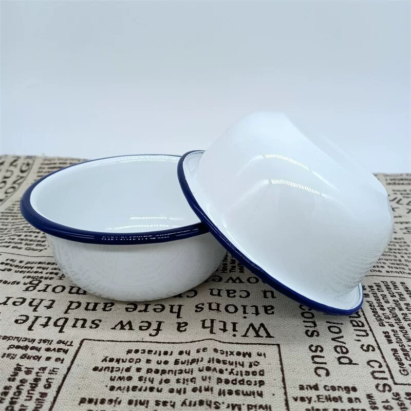 Мини-миска для еды эмалированная миска для риса утолщенная детская маленькая миска небьющаяся железная миска для