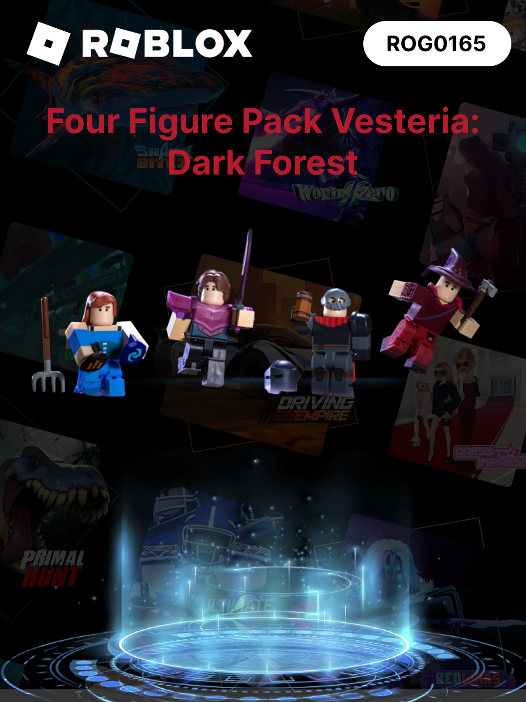 Игровой набор Roblox "Vesteria" Four Figure Pack, 4 фигурки + аксессуары, от 6 лет, разноцветные, ROG0165