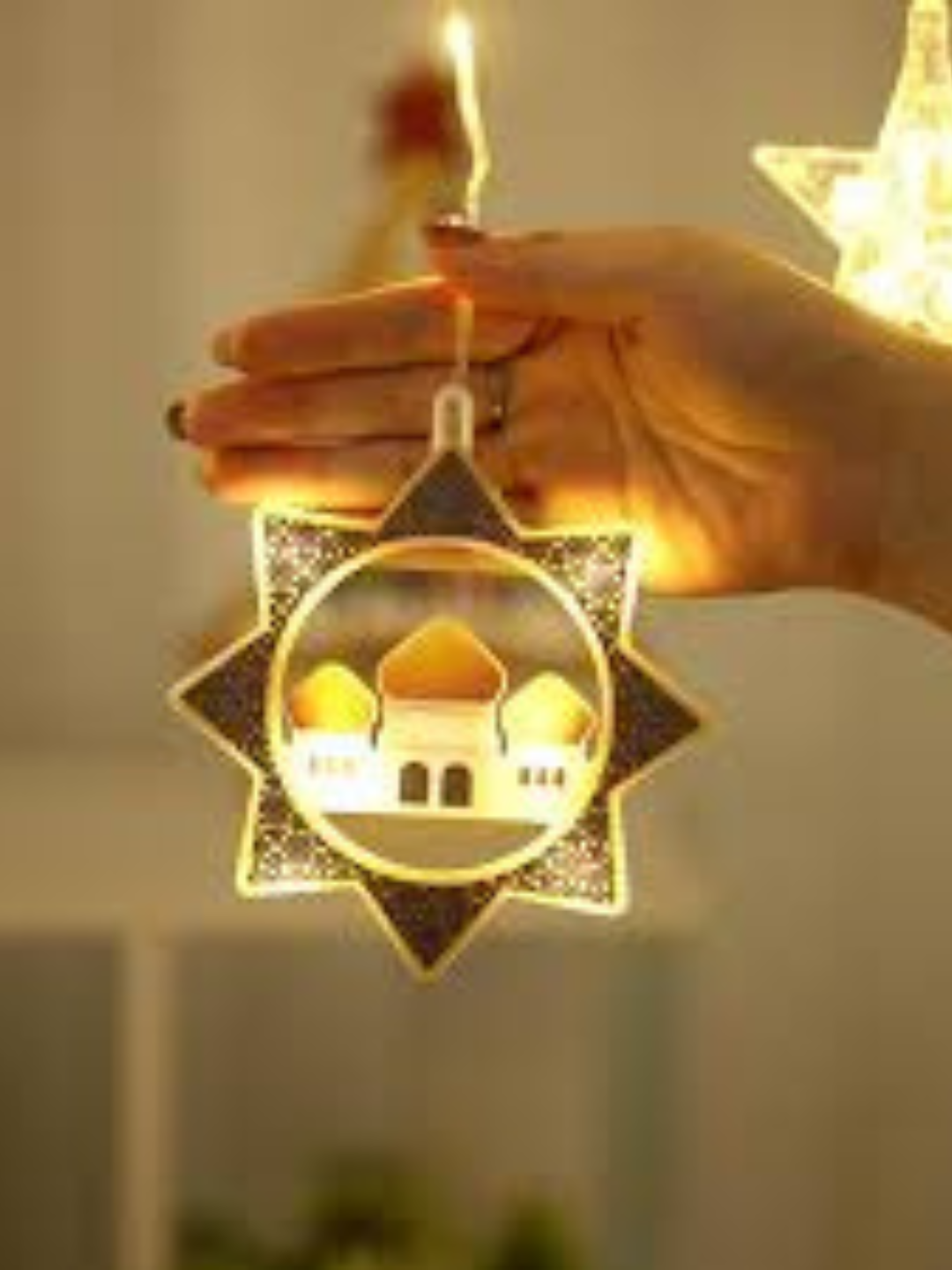 Украшения для праздника — 4-метровая гирлянда Рамазан, золотистый цвет