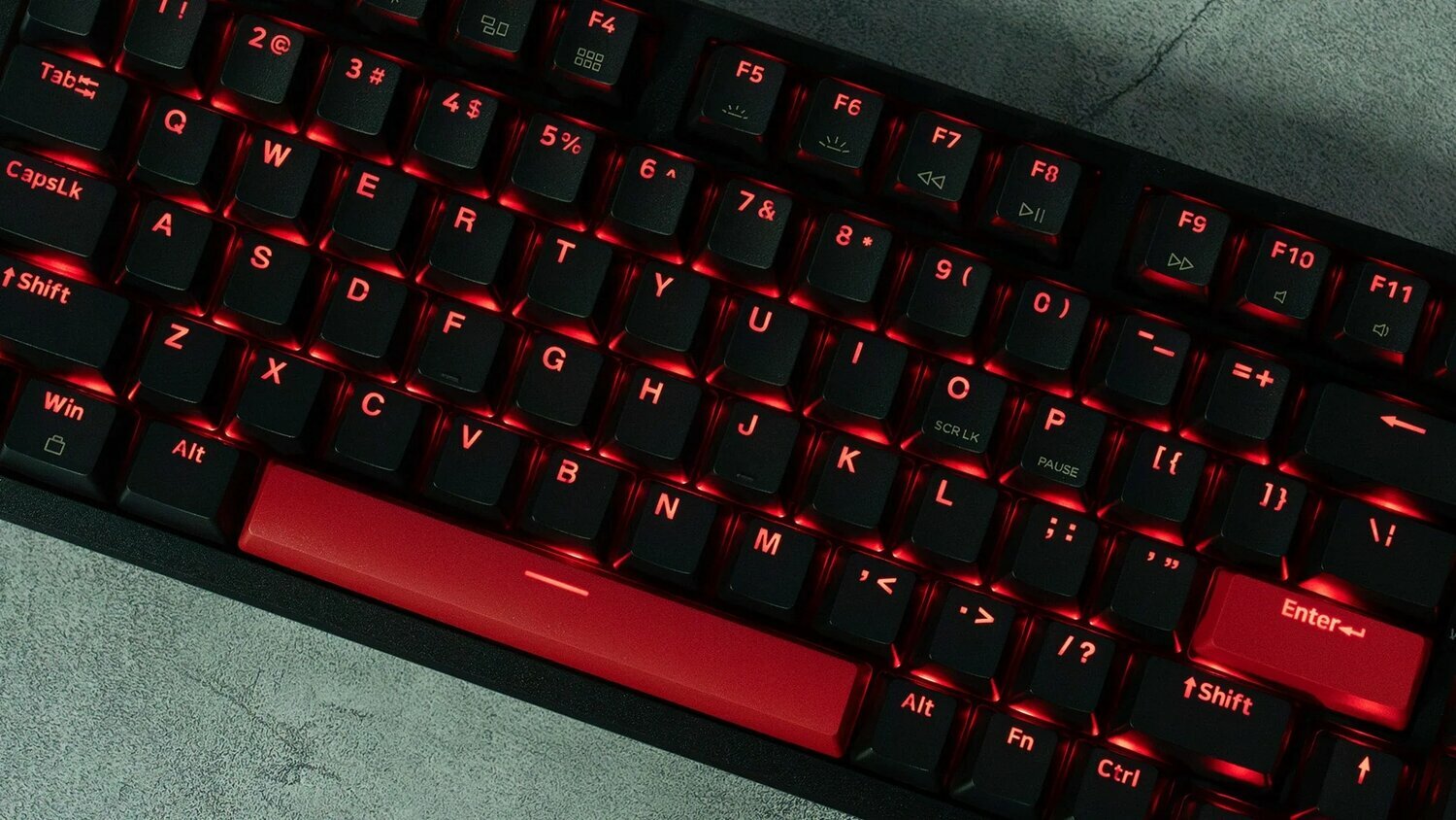 Клавиатура механическая Lemokey X4 84Key, Keychron Red, USB-A, QMK, EN/KZ/RU, Red led, черный