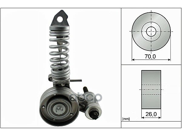 Ролик руч. ремня с натяжителем OPEL ASTRA, CORSA 1.0,1.2L 13 40 550 Ina арт. 533 0085 30