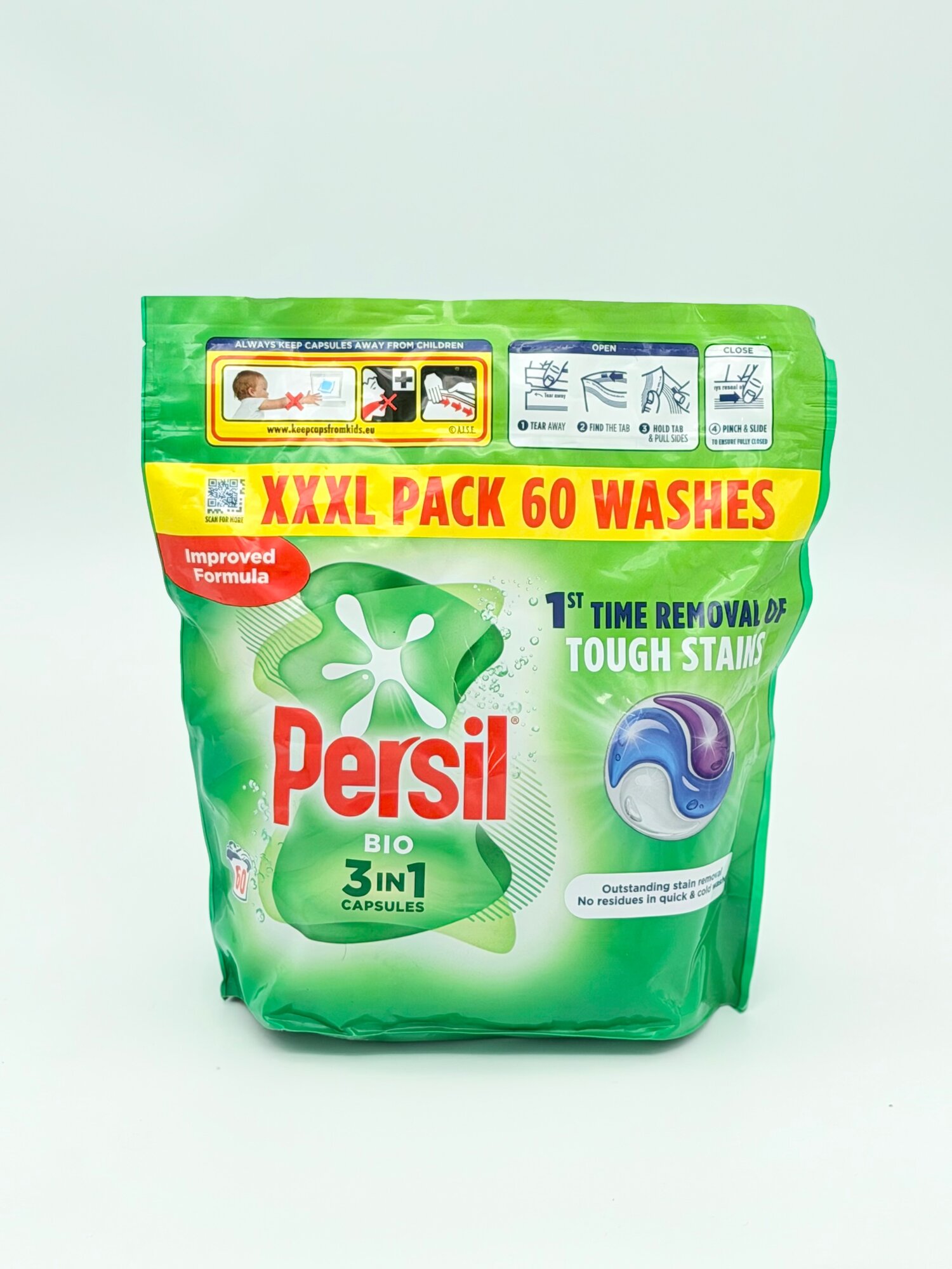 Капсулы для стирки "Persil", универсальные, антибактериальные, гипоаллергенные, 60 шт