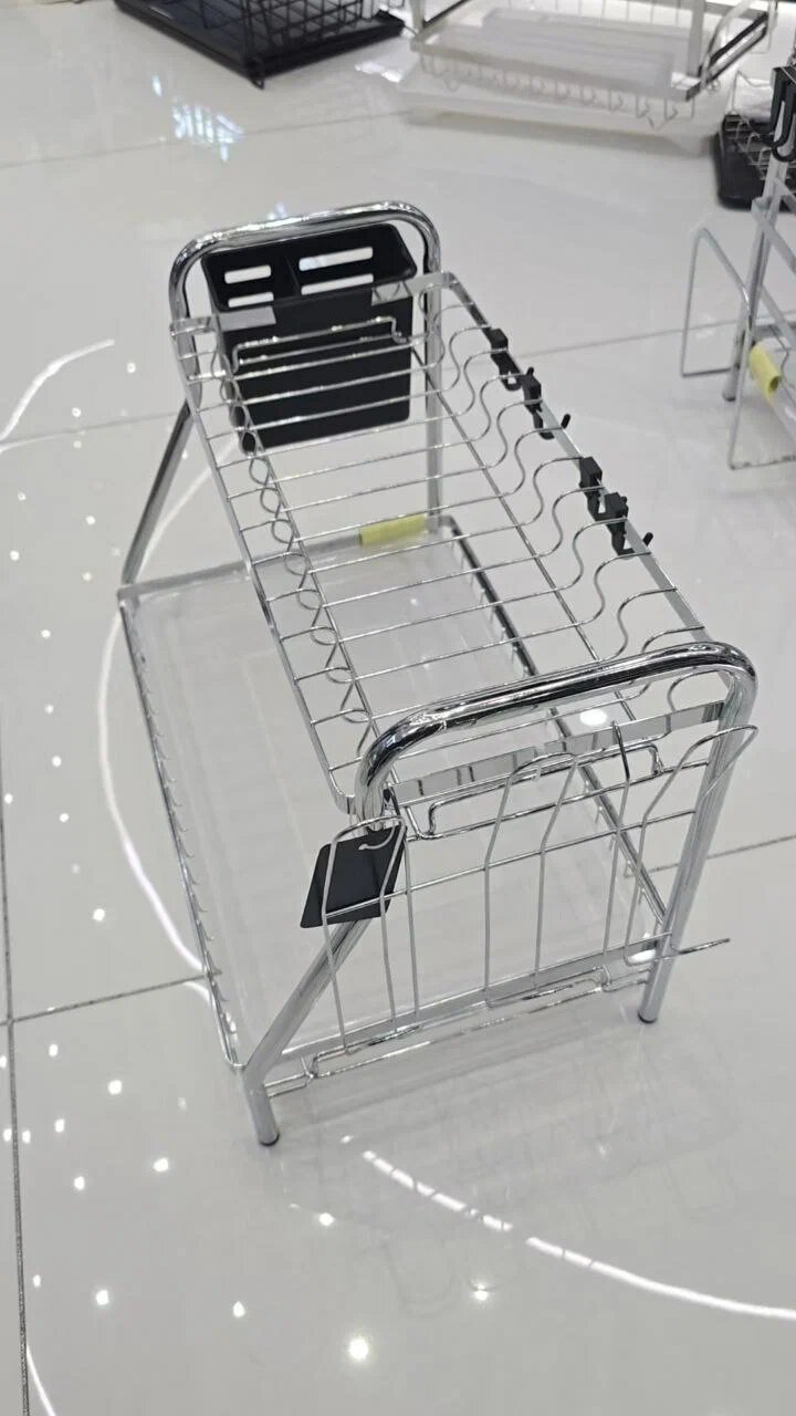 2-слойный холодильник для посуды из нержавеющей стали (сушилка) для кухни.