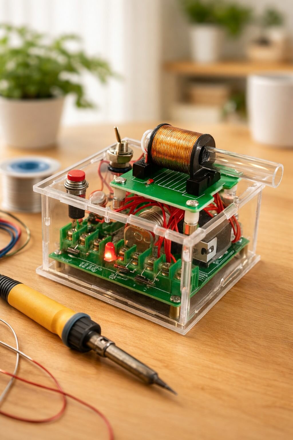 Набор для самостоятельной сборки и пайки (конструктор) "Электромагнитная пушка с корпусом" (. Ф)