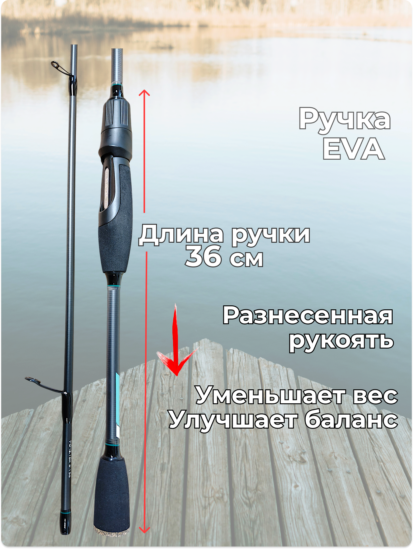 Спиннинг штекерный Legend Kaida тест 3-15 гр длина 228 см — фото 1