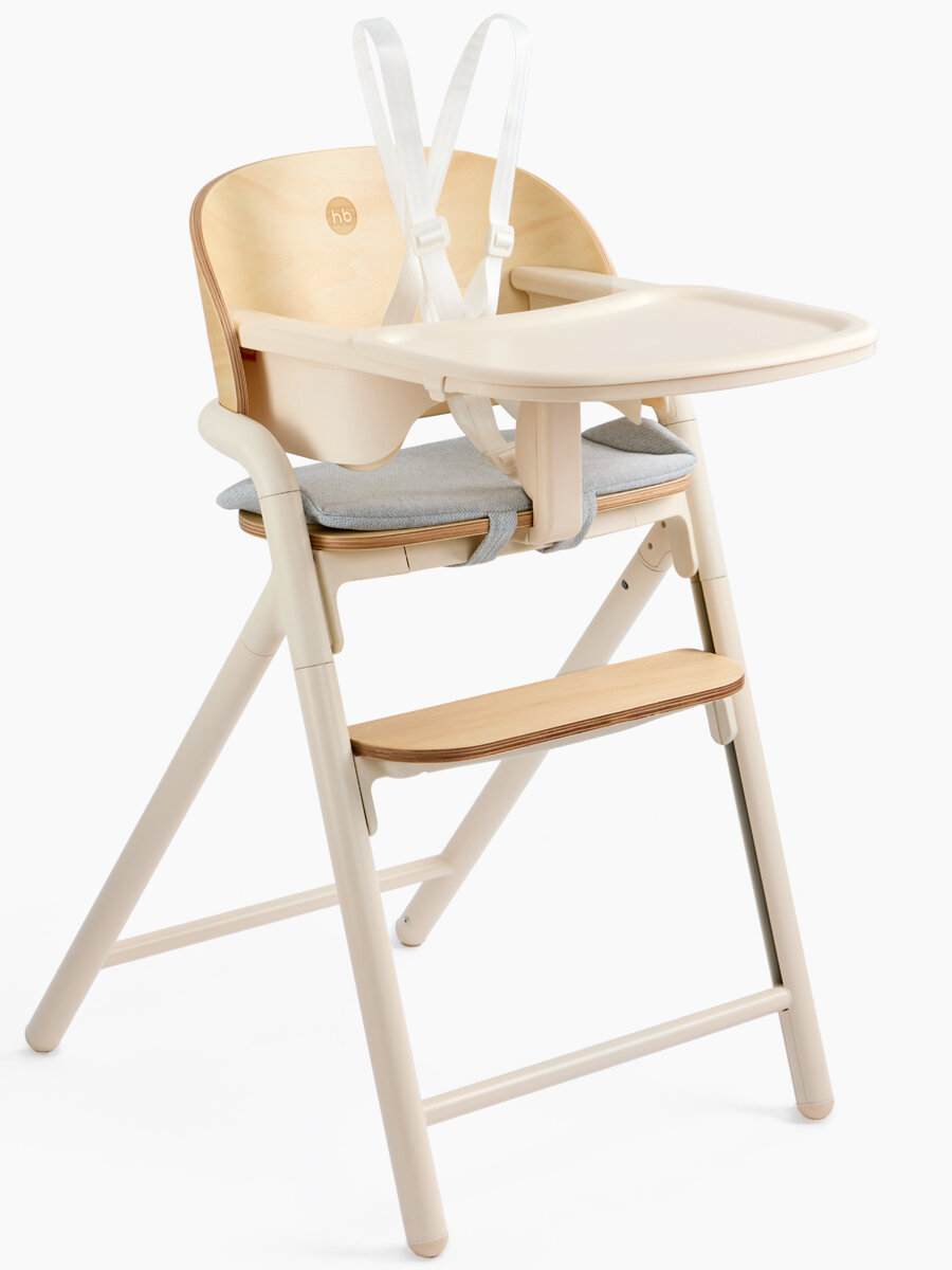 Стульчик для кормления Happy Baby VINCENT, детский стул для кормления ребенка со спинкой, до 100 кг, песочный