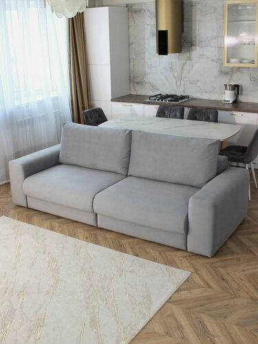 Изображение товара Диван-кровать Лофт светло-серый, механизм Еврокнижка, Независимый Пружинный Блок 250х109х65 см