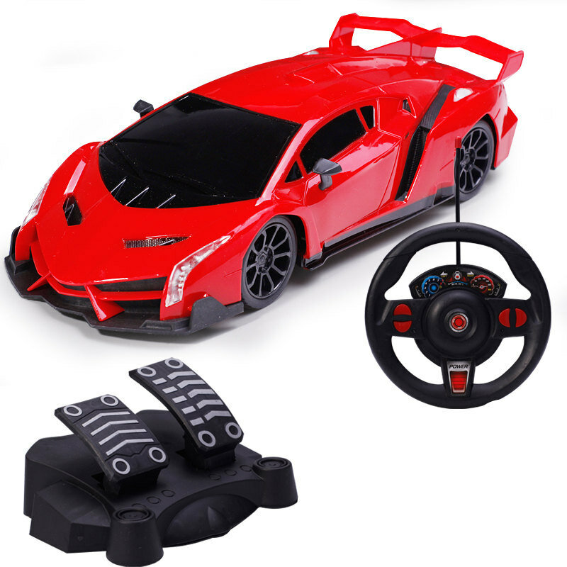 Радиоуправляемая машинка Lamborghini красного цвета с заряжаемой батареей для мальчиков