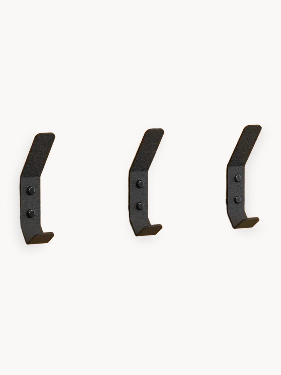 Крючки настенные металлические 3 штуки черные/ Комплект крючков настенных металлических/ Набор крючков настенных