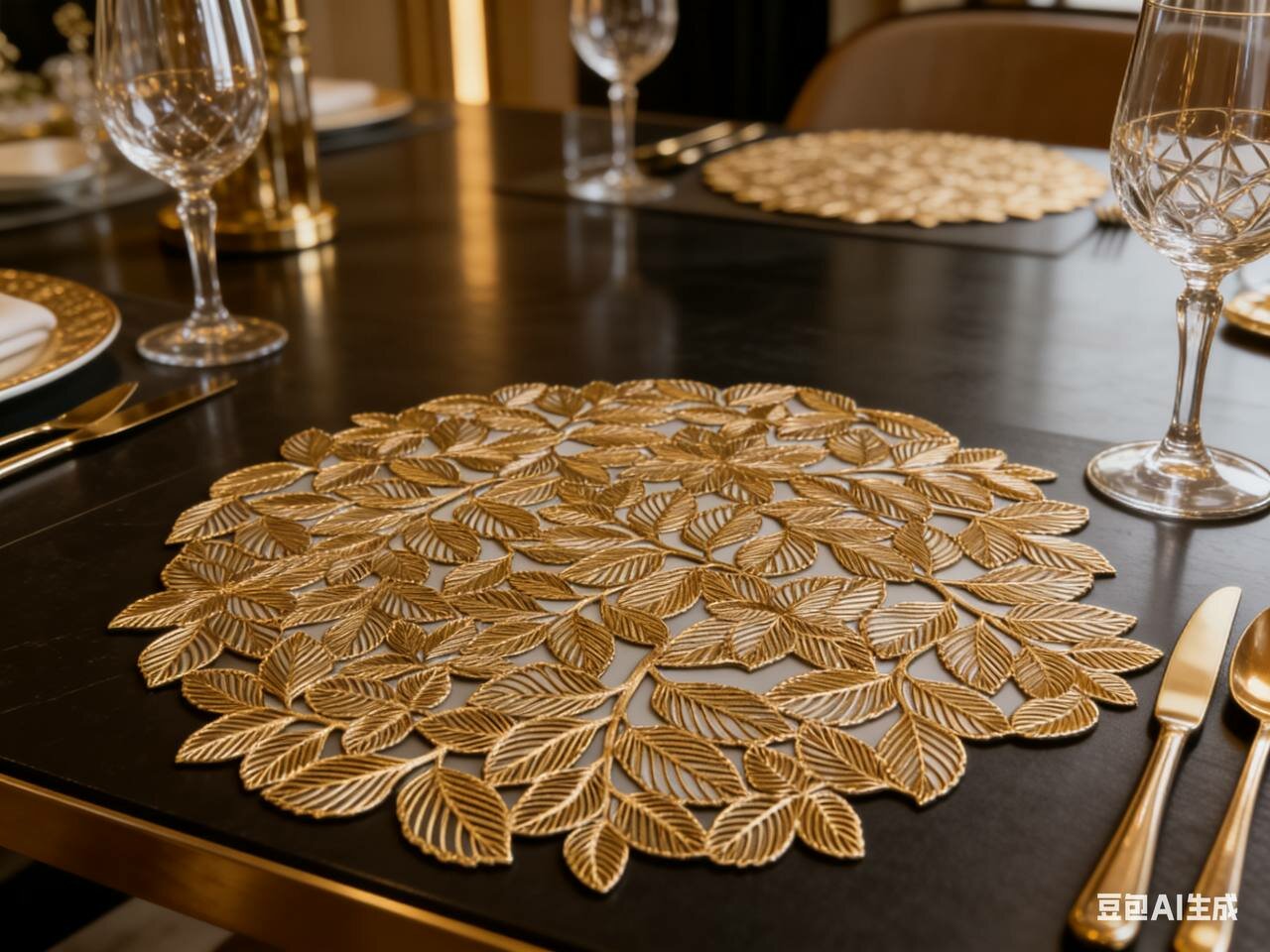 Коврик для сервировки KEA, с золотым рисунком, 38 см x 38 см