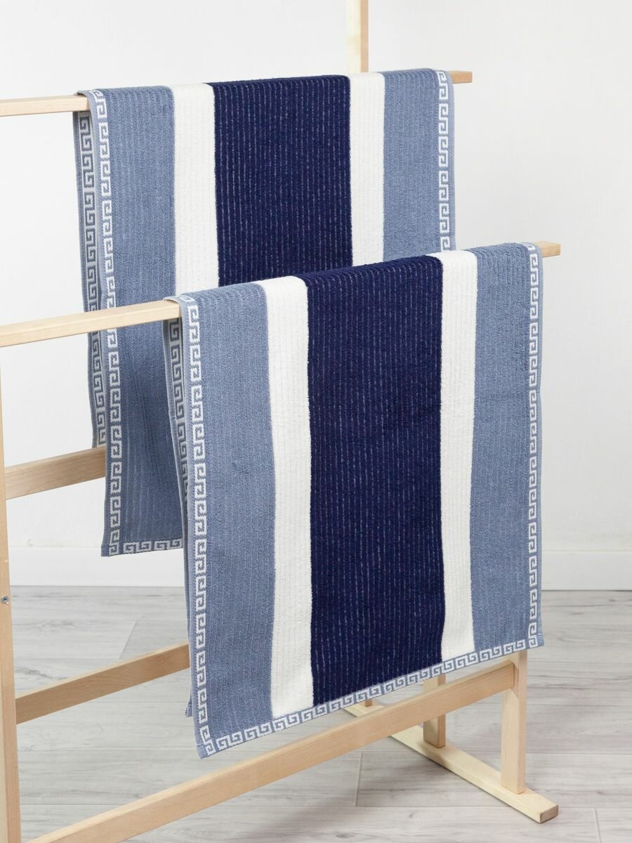 Набор полотенец Wellness, 50x100см, махровая ткань, хлопок 100%, 2шт, синий