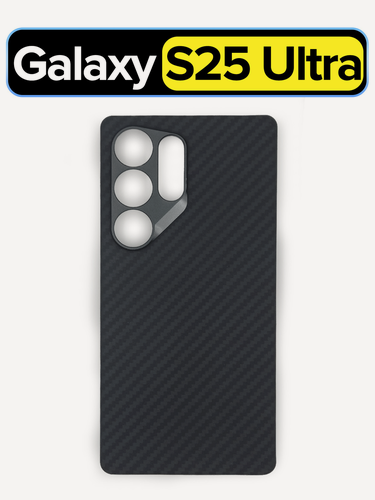 Изображение товара Карбоновый чехол MosSeller для Samsung Galaxy S25 Ultra с Магсейф, черный