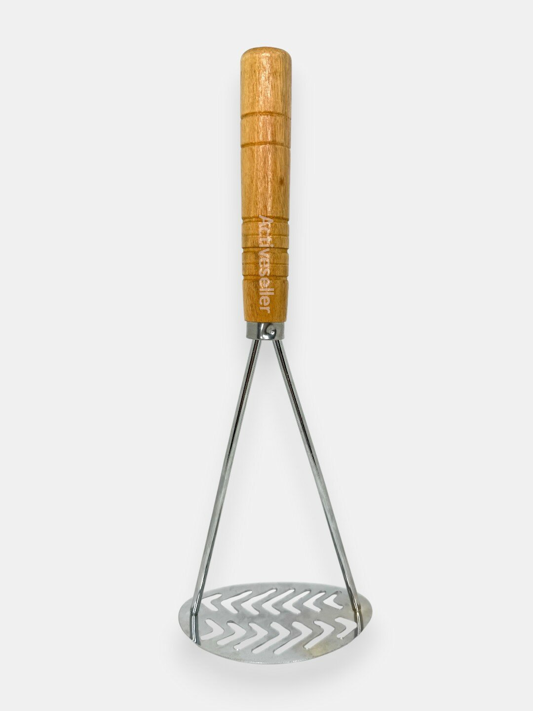 Толкушка для пюре, из нержавеющей стали, с деревянной ручкой