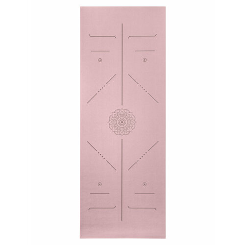 Ультрацепкий легкий 100% каучуковый коврик для йоги Mandala Travel Pink 185*68*0,2 см нескользящий и складной