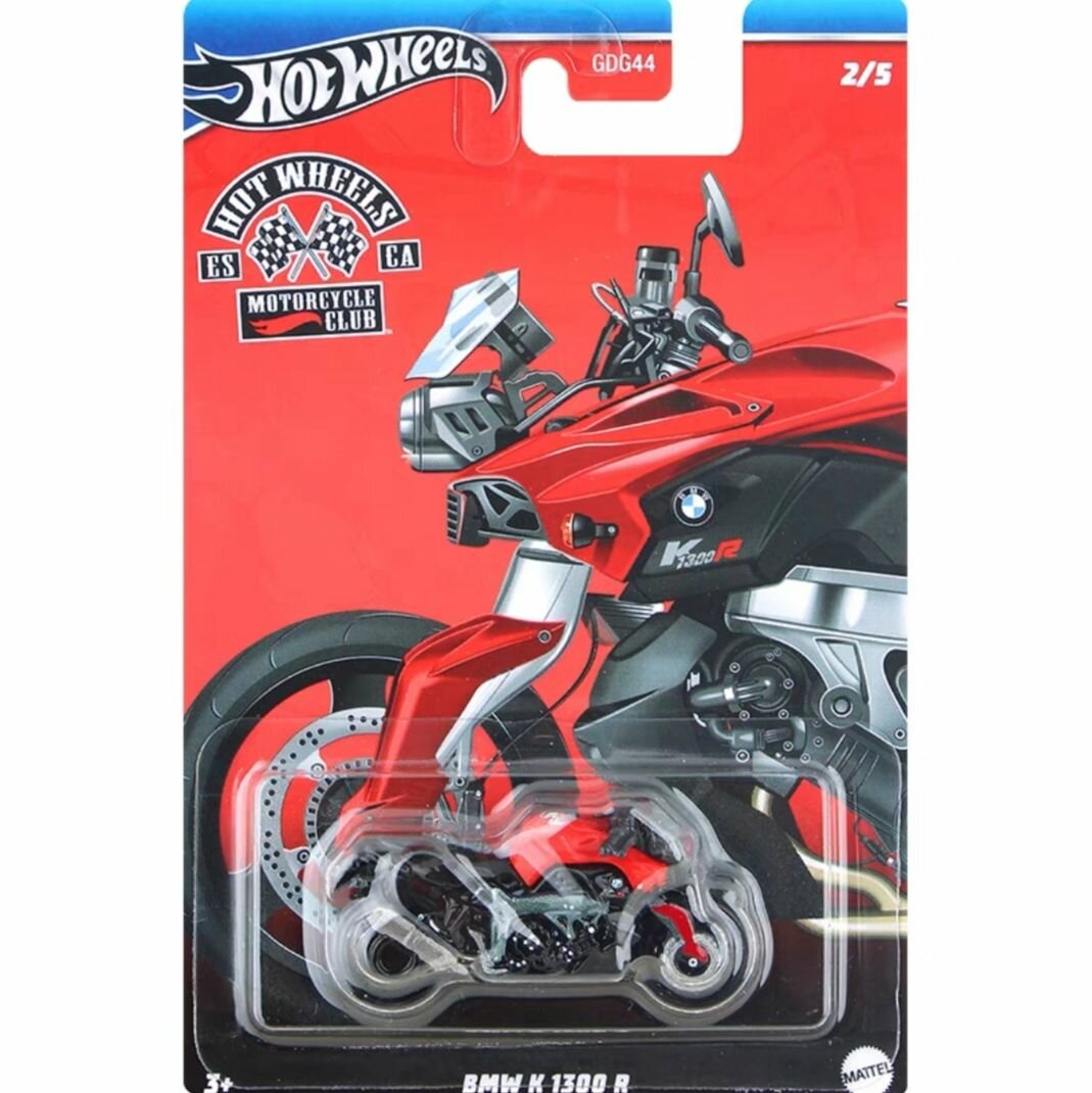 Коллекционный металлический мотоцикл Hot Wheels масштаб 1:64, игрушка(2-BMW K1300)