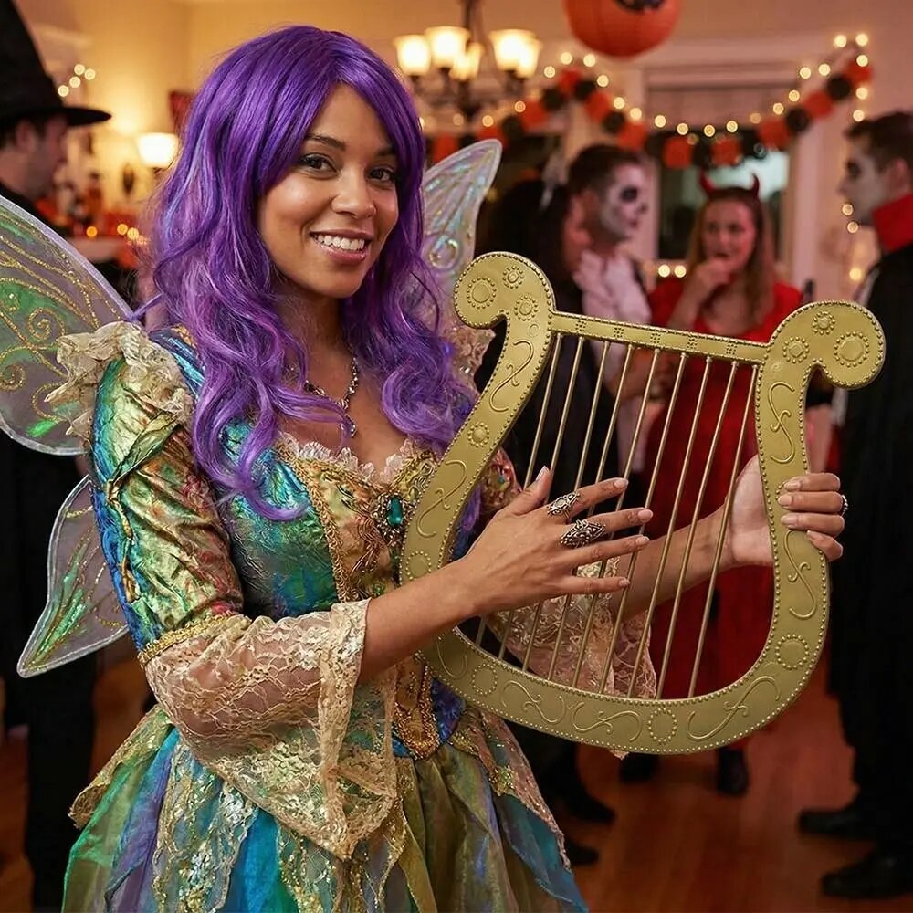 Пластиковая арфа-реквизит золотая Brown