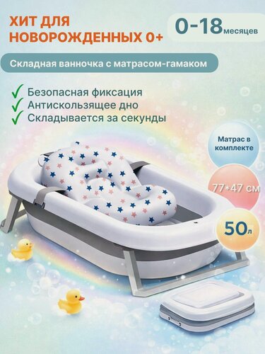 Изображение товара Ванночка для купания новорожденных серая