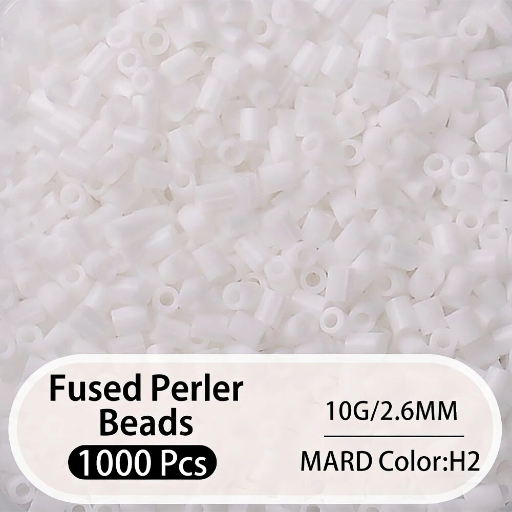 Бусины Perler Fused 1000 шт, Белый (H2), 2.6 мм