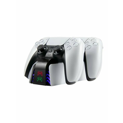 фото Зарядная док станция для 2x геймпадов dualsense ps5, подставка для playstation 5 dualsense dexgame